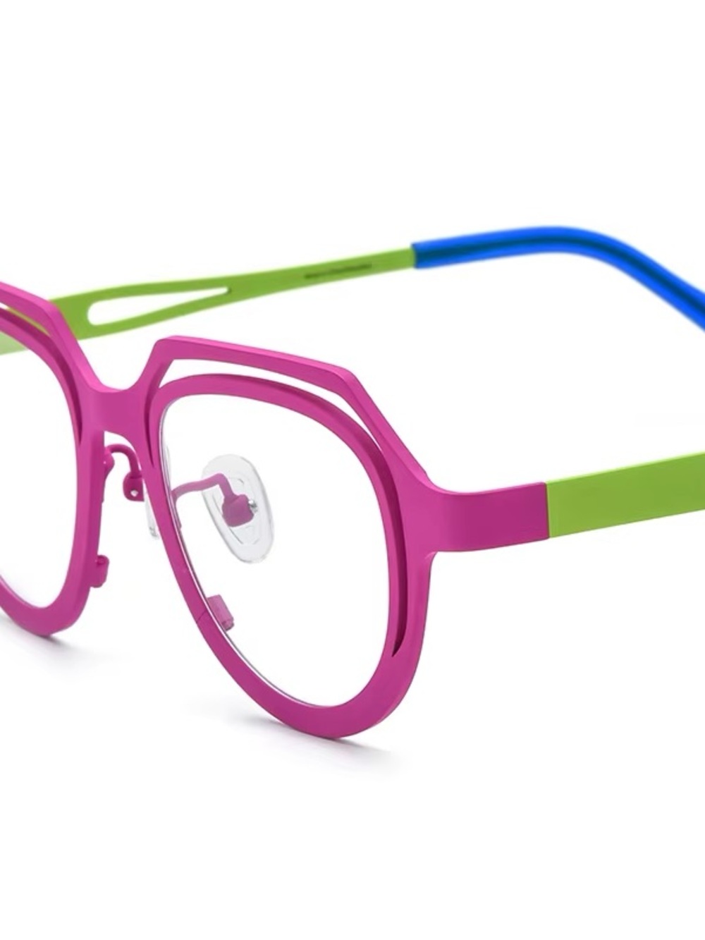 FONEX Colorful Pure Titanium Glasses Frame Retro Round Eyeglasses